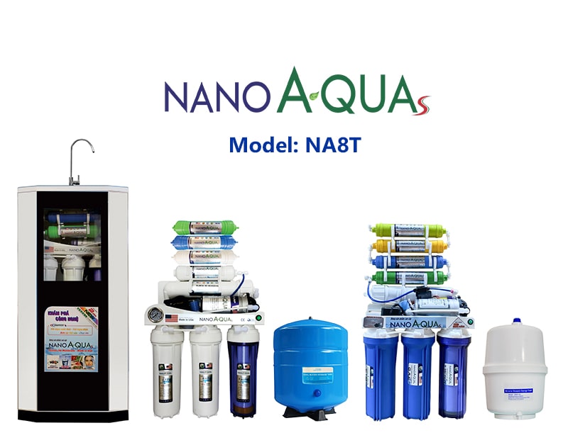 Máy lọc nước NanoAquas 8 lõi lọc có vỏ NA8T