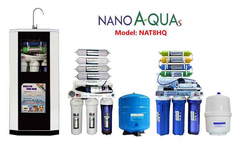 Máy lọc nước NanoAquas 8 lõi có vỏ tủ NA8THQ