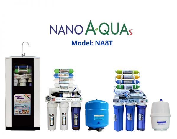 Máy lọc nước NanoAquas 8 lõi lọc có vỏ tủ