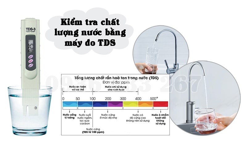 Kiểm tra chất lượng nước bằng máy đo TDS