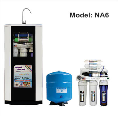 Máy lọc nước Nanoaquas NA6T có vỏ tủ lọc nước chuyên nghiệp