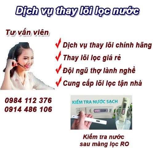 Thay lõi lọc nước 123 tại Hà Nội, cam kết chính hãng giá rẻ