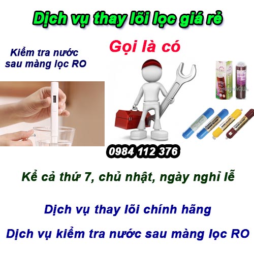Thay lõi lọc nước Hoàng Mai, Hà Nội dịch vụ giá rẻ, chính hãng