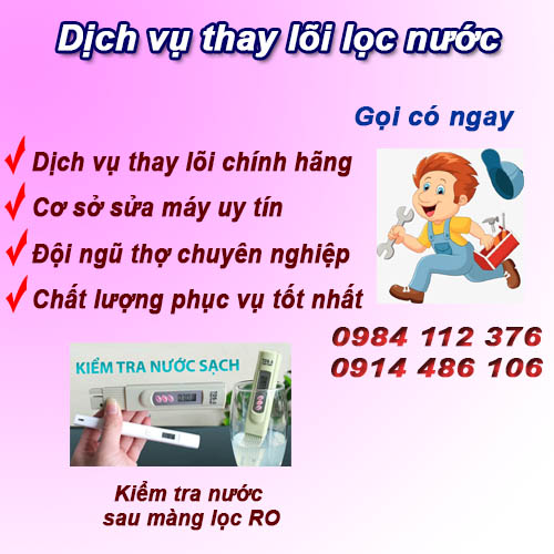 Thay lõi lọc nước RO tại Hoàng Mai, giá tốt có bảo hành 24 tháng