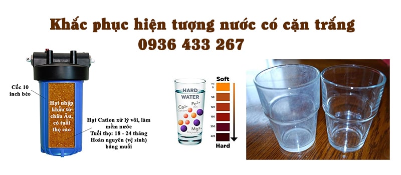 Khắc phục hiện tượng nước có cặn trắng, váng trắng