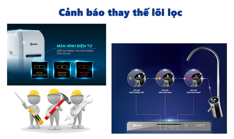 Báo thay lõi hiển thị trên máy