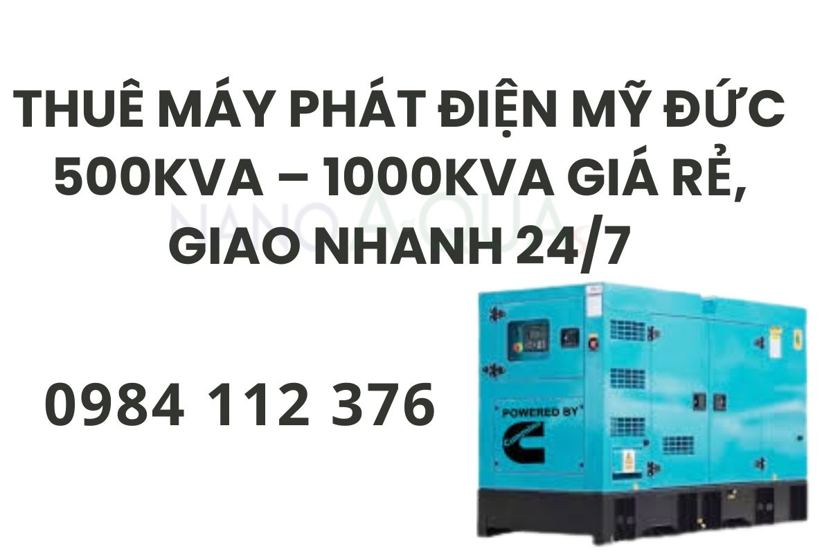 Thuê máy phát điện Mỹ Đức, Hà Nội 500kVA – 1000kVA giá rẻ, giao nhanh 24/7