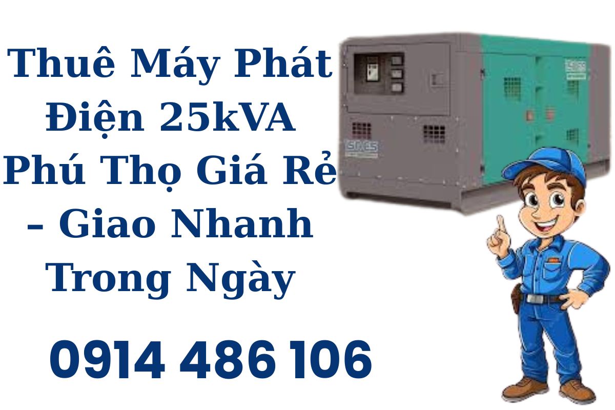 Thuê Máy Phát Điện 25kVA Phú Thọ Giá Rẻ – Giao Nhanh Trong Ngày