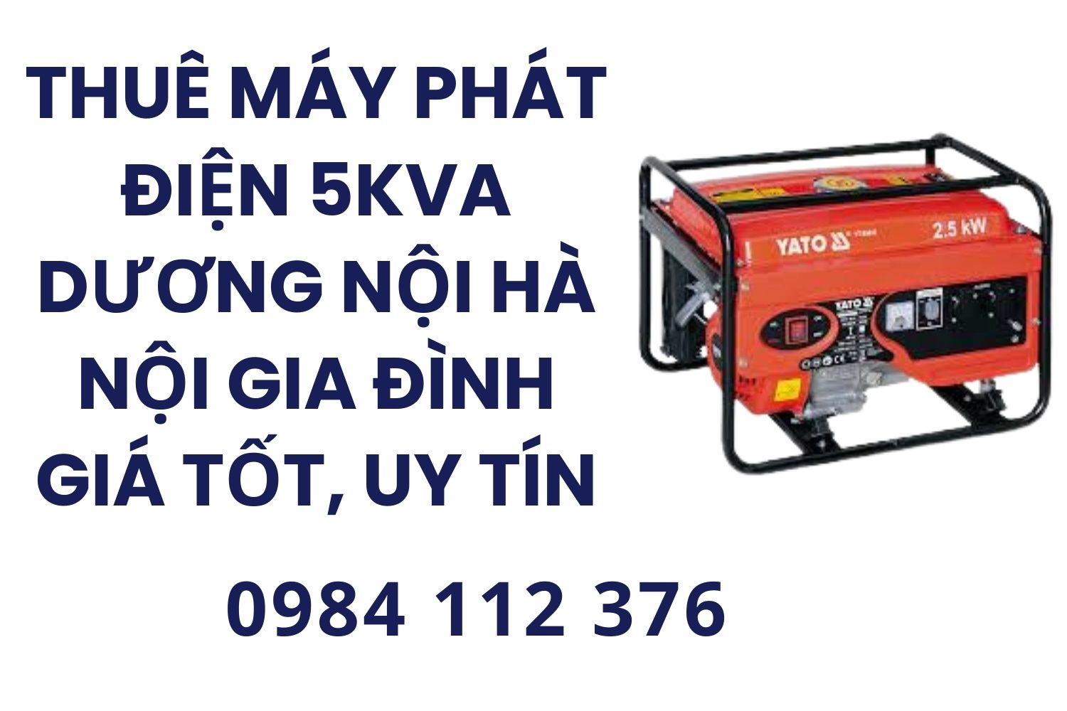 Thuê máy phát điện 5kva Dương Nội Hà Nội gia đình giá tốt, uy tín