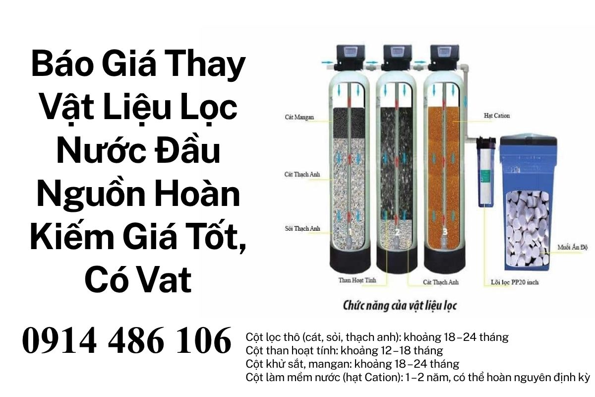 Báo Giá Thay Vật Liệu Lọc Nước Đầu Nguồn Hoàn Kiếm – Giá Tốt, Thi Công Nhanh, Có VAT