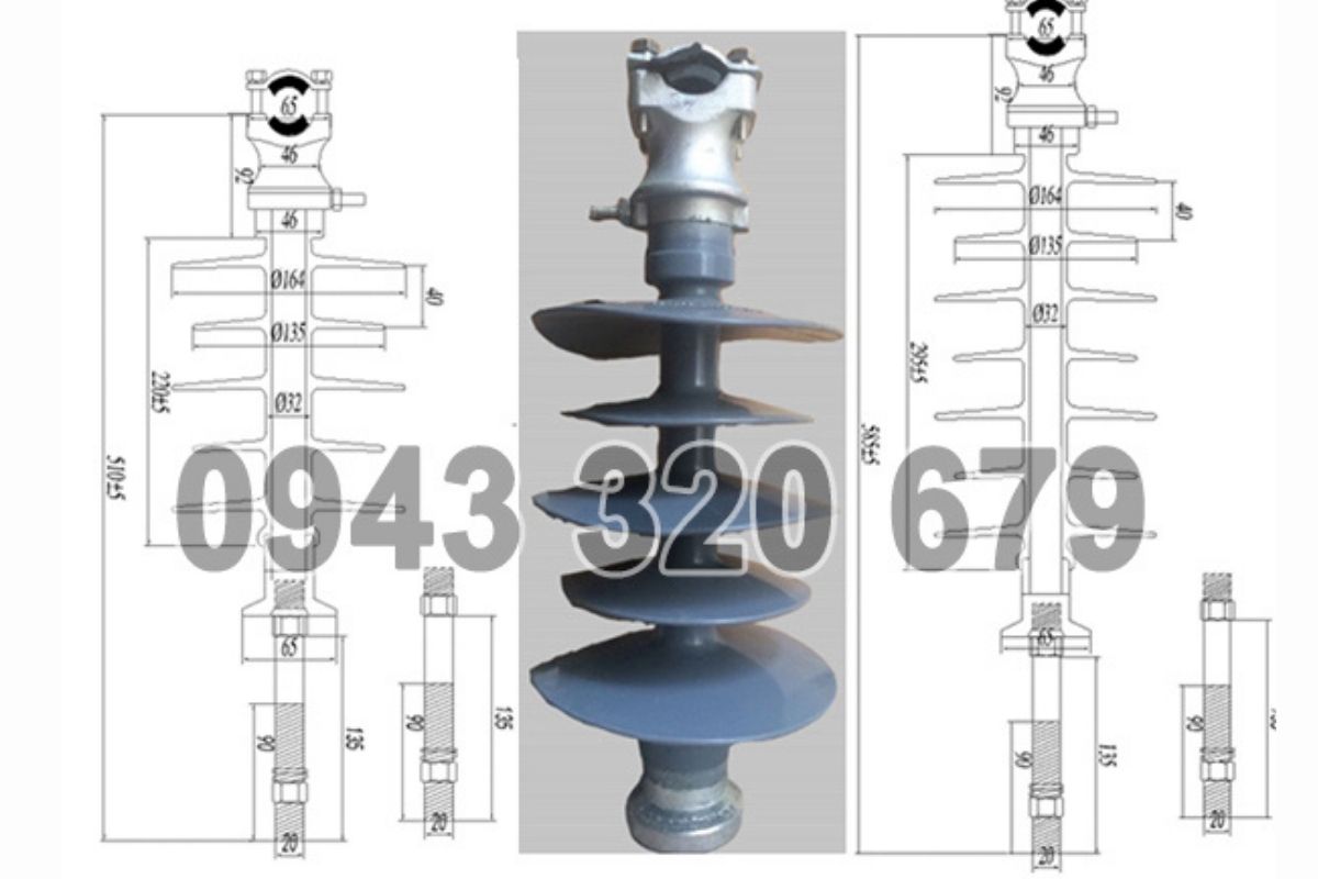 Cách Điện Đứng 24kV Polymer Có Kẹp Dây 22kV Chính Hãng, Giá Tốt