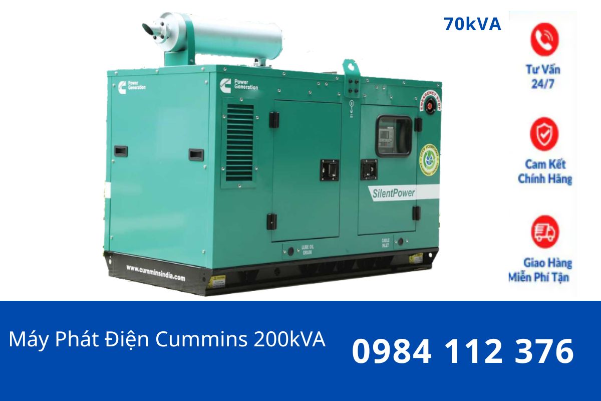 Máy Phát Điện Cummins 200kVA Ấn Độ Giá Tốt Chính Hãng