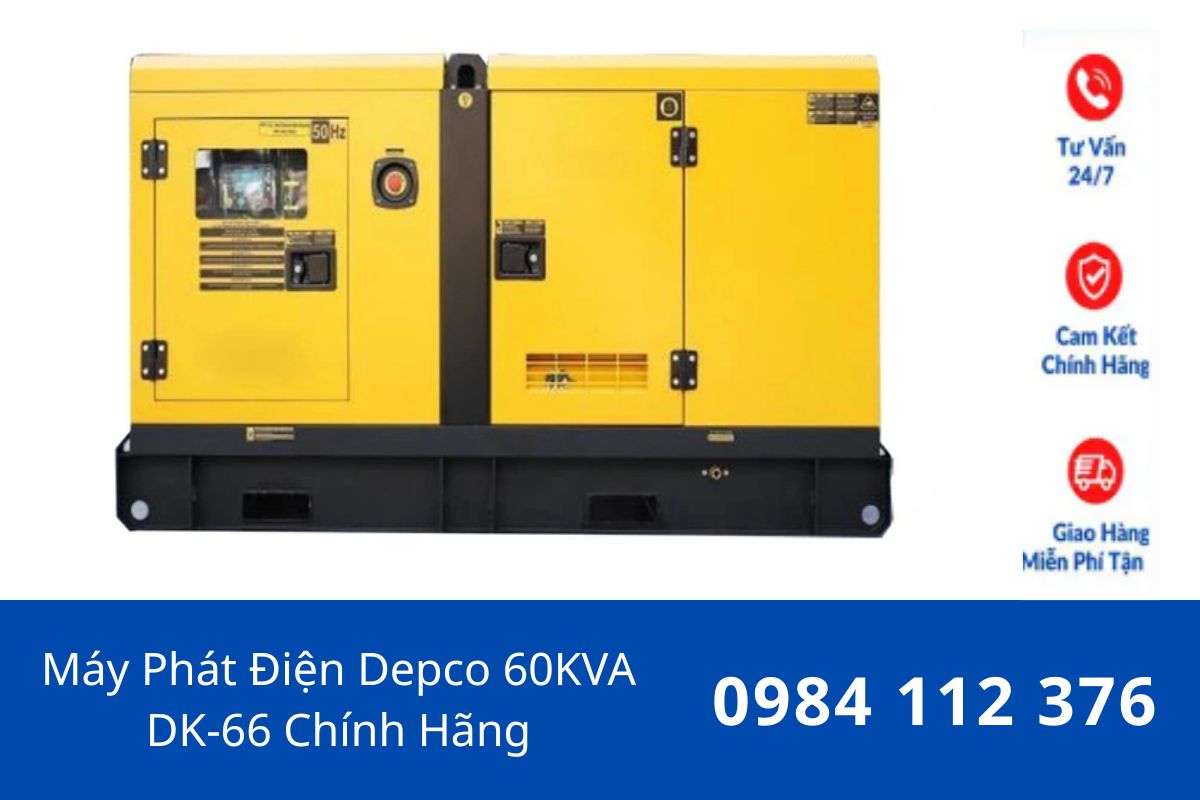 Máy Phát Điện Depco 60KVA DK-66 Chính Hãng, Chạy Dầu Diesel