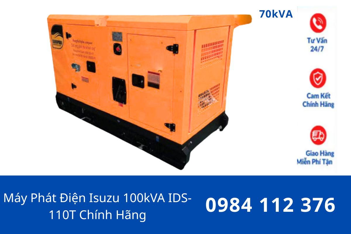 Máy Phát Điện Isuzu 100kVA IDS-110T Chính Hãng Giá Tốt, Có VAT, Bảo Hành Uy Tín