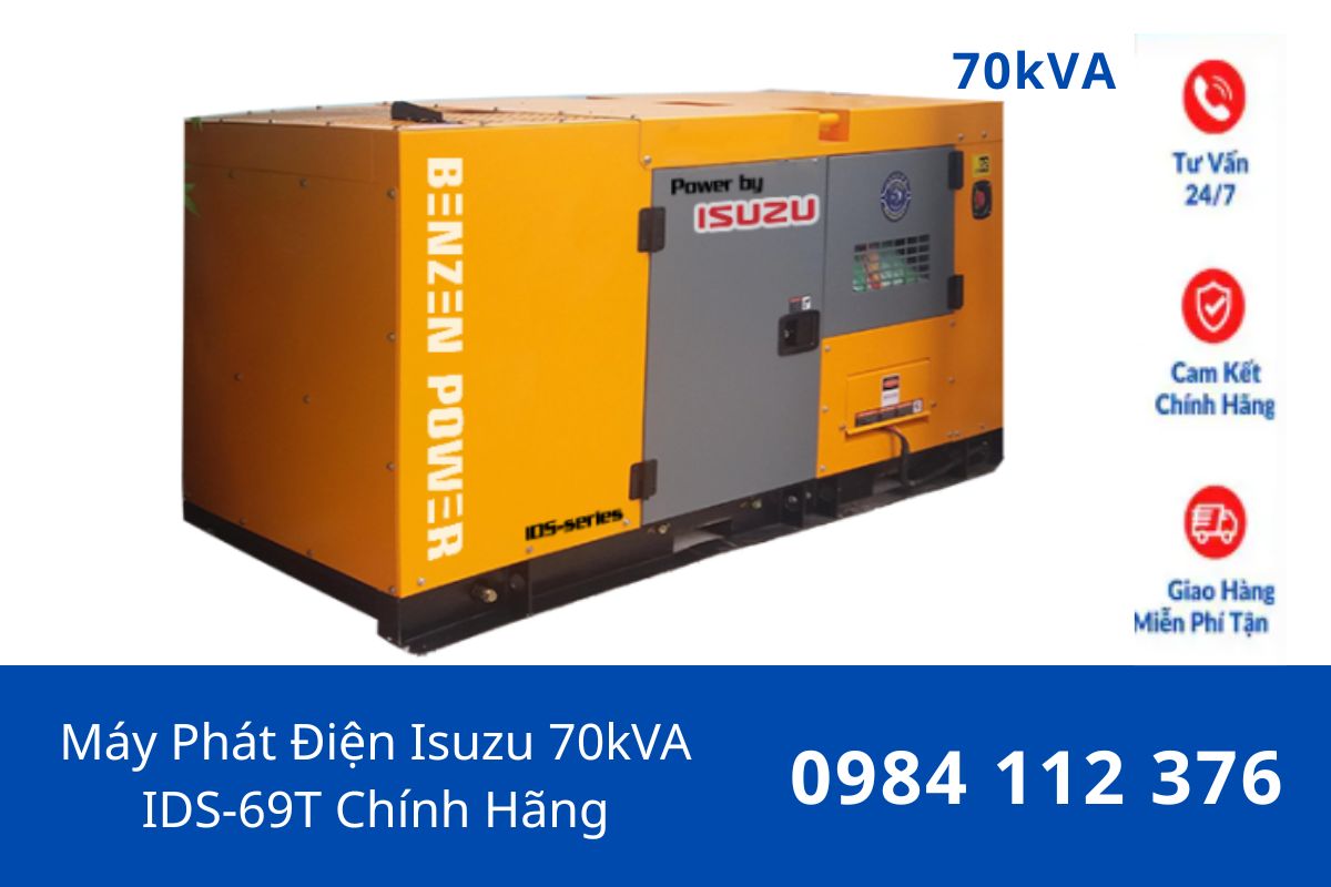 Máy Phát Điện Isuzu 70kVA IDS-69T Chính Hãng Giá Tốt Giao Toàn Quốc