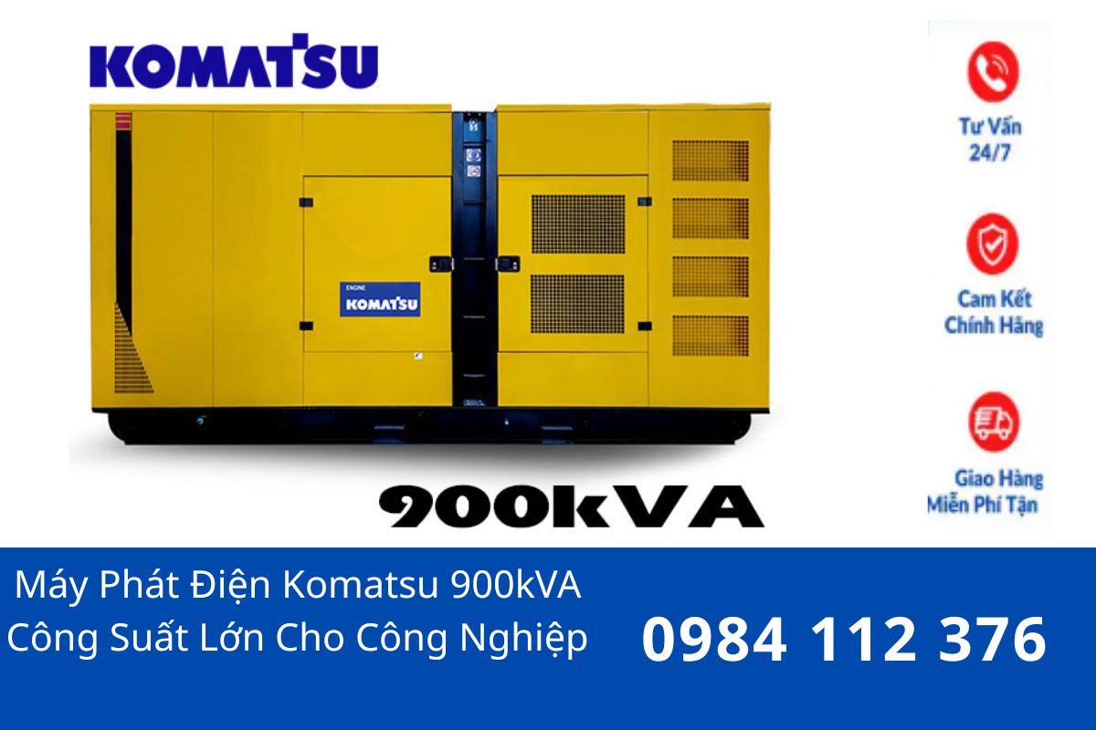 Máy Phát Điện Komatsu 900kVA Công Suất Lớn Cho Công Nghiệp