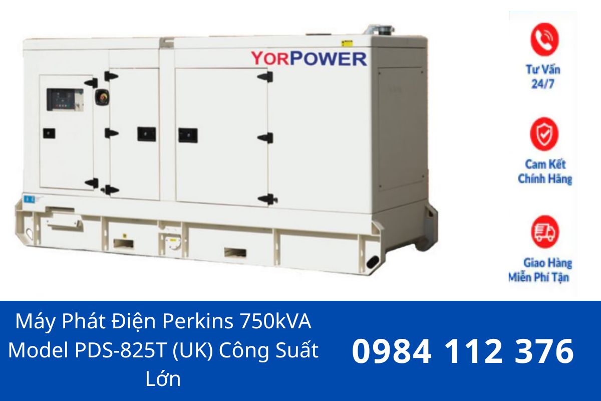 Máy Phát Điện Perkins 750kVA Model PDS-825T (UK) Công Suất Lớn, Vận Hành Ổn Định