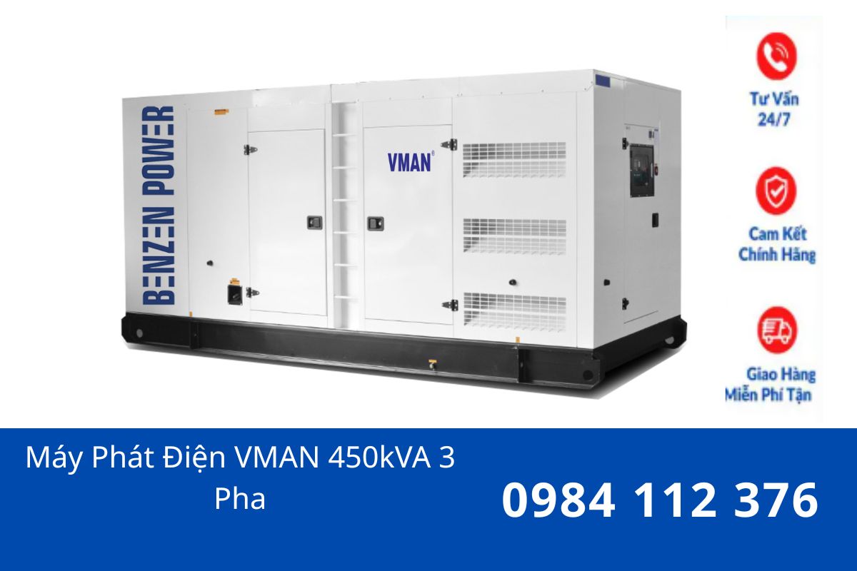 Máy Phát Điện VMAN 450kVA 3 Pha  Giá Tốt Chính Hãng Chạy Dầu Diesel