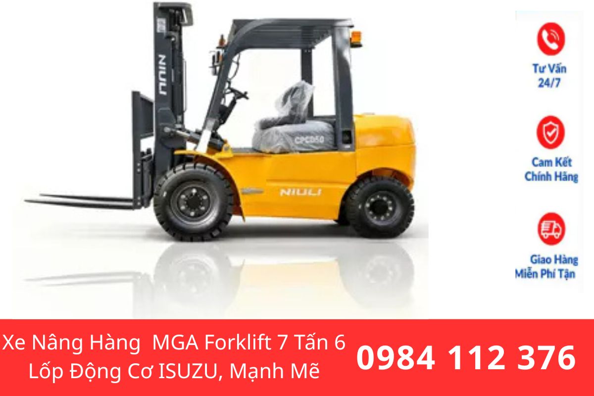 Xe Nâng Hàng MGA Forklift 7 Tấn 6 Lốp – Động Cơ ISUZU, Mạnh Mẽ Và Bền Bỉ