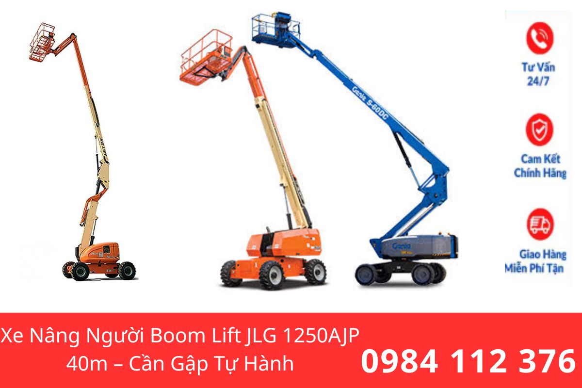 Xe Nâng Người Boom Lift JLG 1250AJP 40m – Cần Gập Tự Hành, Tầm Với Xa, Hiệu Suất Vượt Trội
