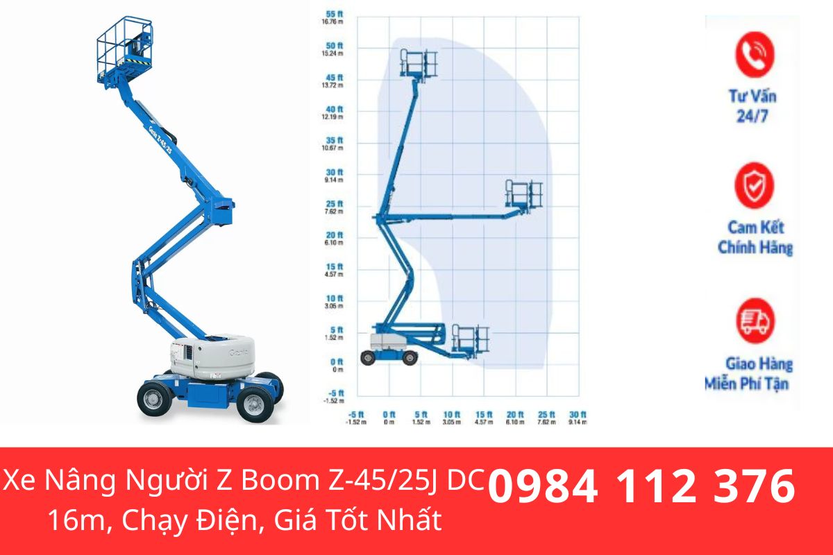 Xe Nâng Người Z Boom Z-45/25J DC 16m, Chạy Điện, Giá Tốt