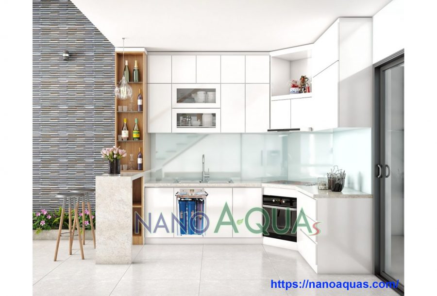 Máy lọc nước quán cafe 50 lít ghép tủ bếp