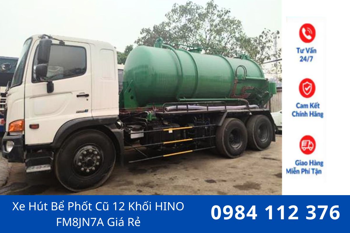 Bán Xe Hút Bể Phốt HINO FM8JN7A 12m³ Chính Hãng, Giao Xe Toàn Quốc
