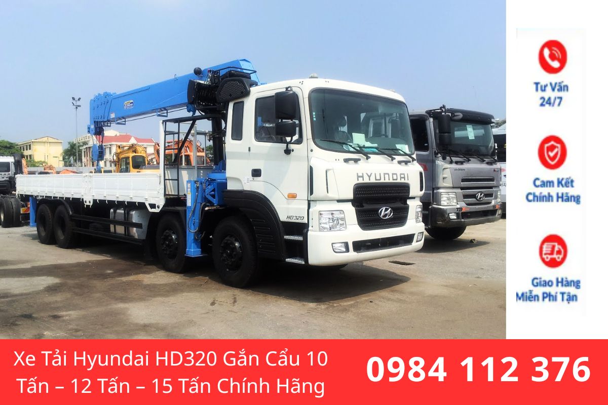 Bán Xe Tải Hyundai HD320 Gắn Cẩu 10–15 Tấn Chính Hãng, Hỗ Trợ Trả Góp, Bảo Hành Dài Hạn
