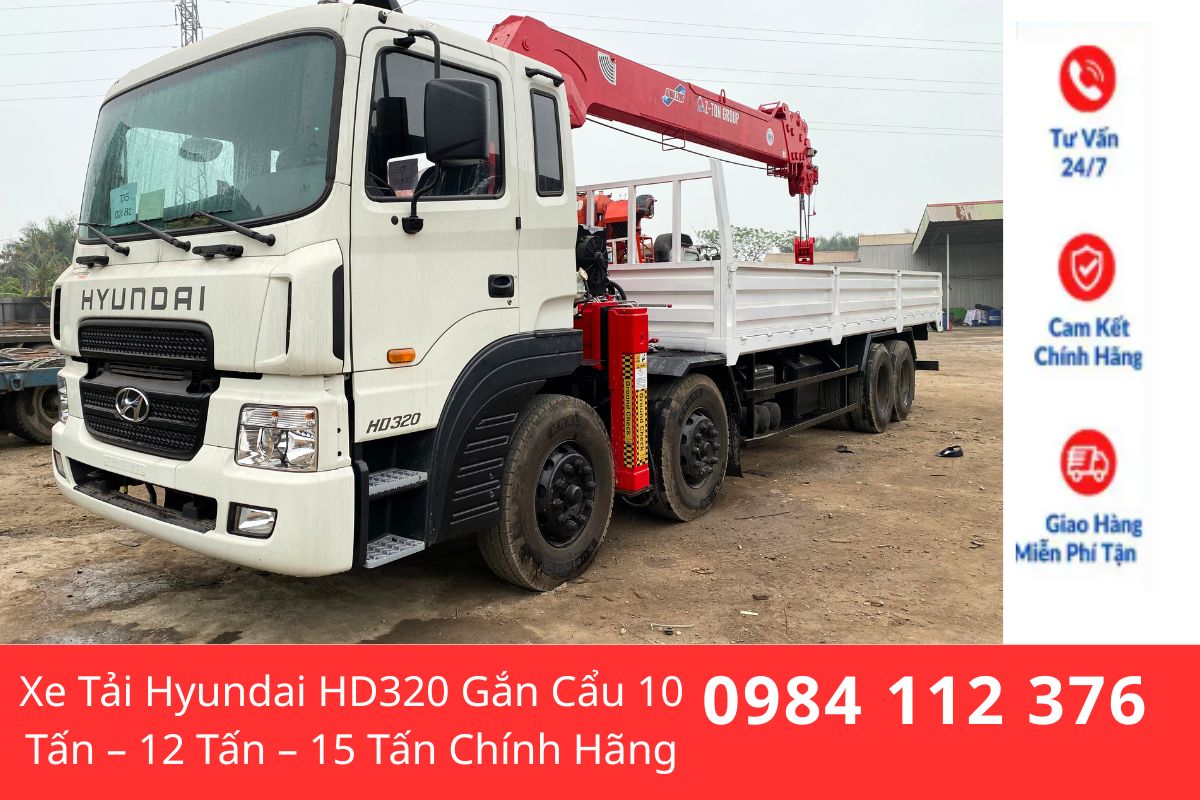 Xe Tải Hyundai HD320 Gắn Cẩu 10 Tấn – 12 Tấn – 15 Tấn Chính Hãng, Giá Tốt, Giao Xe Toàn Quốc