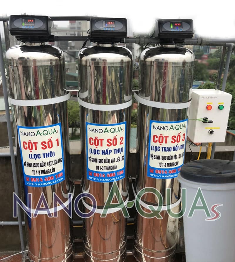 Lọc nước sinh hoạt đầu nguồn 1m3 / h NanoAquas NIT311VT van tự động