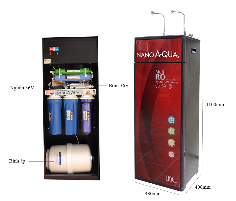 Máy lọc nước nóng lạnh 40L/h 8 cấp