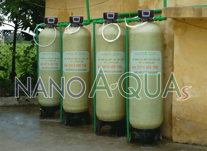 Lọc nước giếng khoan công suất 20m3 NanoAquas NT4200GK có bể lắng 