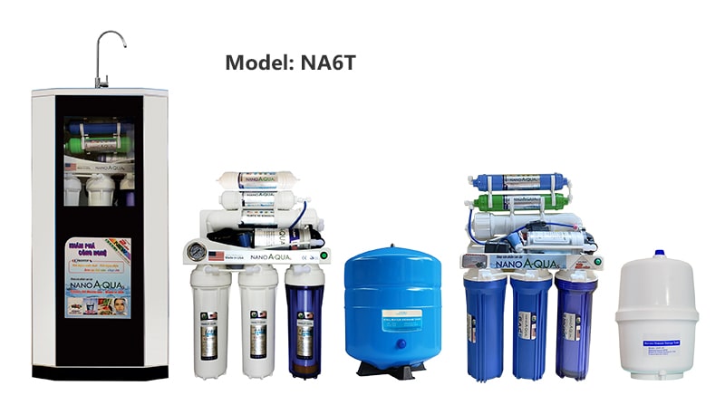 Máy lọc nước NanoAquas 6 lõi có vỏ tủ