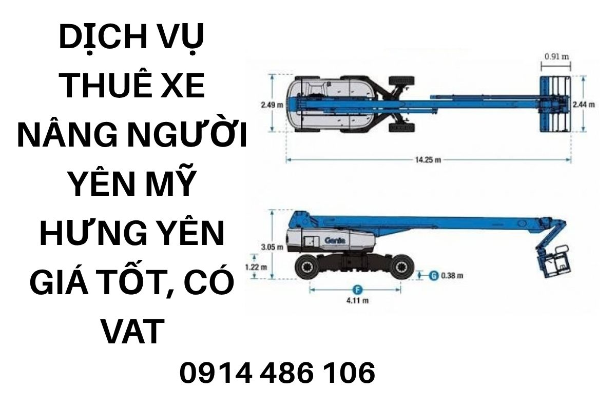 Dịch Vụ Thuê Xe Nâng Người Yên Mỹ Hưng Yên – Boom Lift, Cắt Kéo Giá Tốt, Có VAT